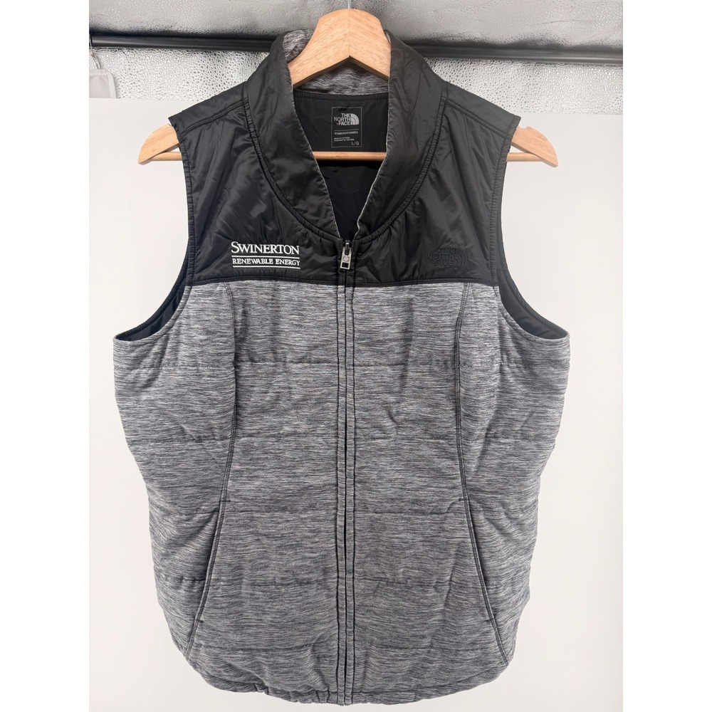 The North Face TNF Heathered Grey‎ Insulated Quilted Puffer Vest Womens Large